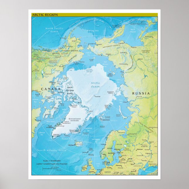Geopolitical Regional Map of the Arctic Poster (Front)