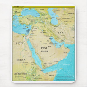 Geopolitical Regional Map of the Middle East Mouse Mat