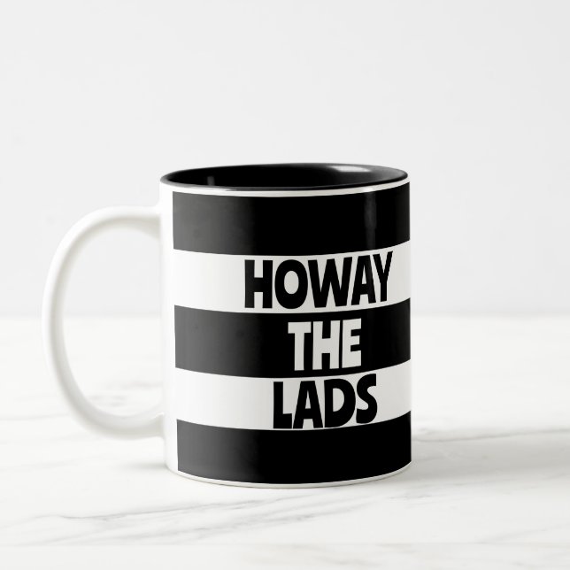 Geordie Howay the Lads Newcastle upon Tyne footbal Two-Tone Coffee Mug (Left)