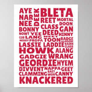 Geordie slang Northern English language Poster