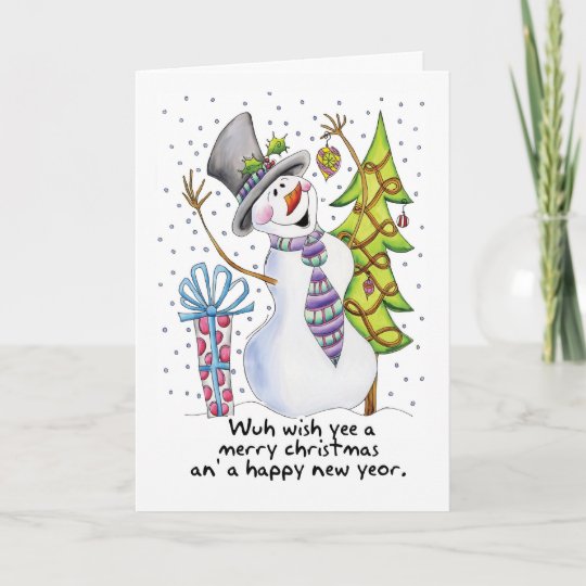 Geordie Snowman Happy Snowman Wuh Wish Yee A Holiday Card Zazzle Co Uk