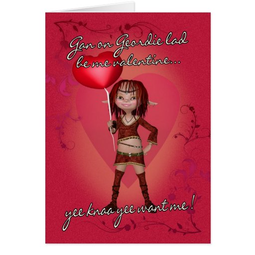 Lovely 50 Geordie Valentine Card