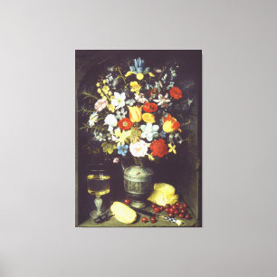 Georg Flegel Big piece of flowers (in niche) Canvas Print