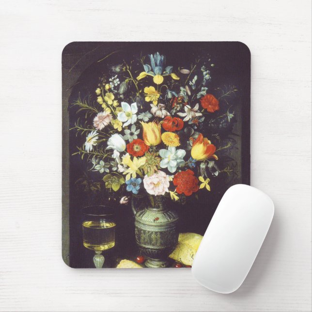 Georg Flegel  Big piece of flowers (in niche)    Mouse Mat (With Mouse)