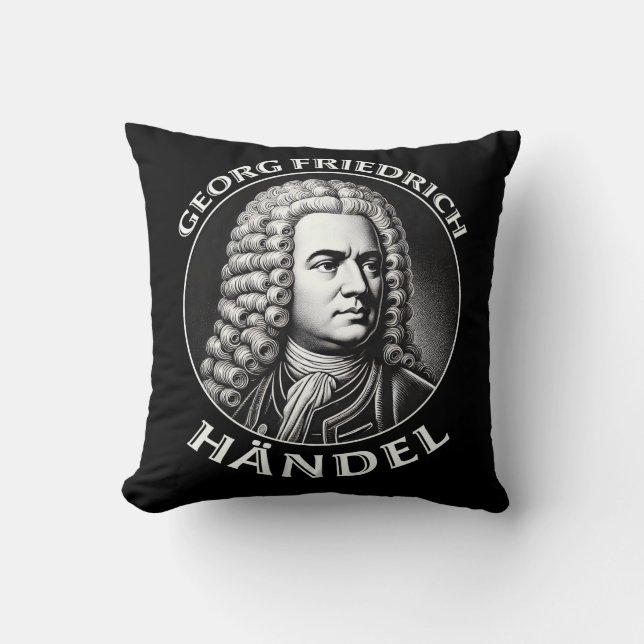 Georg Friedrich Handel Baroque Composer Cushion (Front)