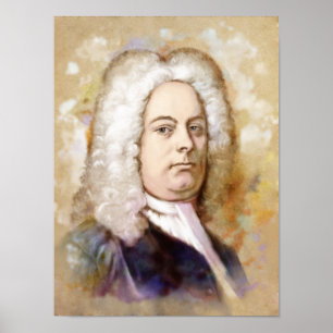 Georg Friedrich Händel Portrait in a watercolor s Poster