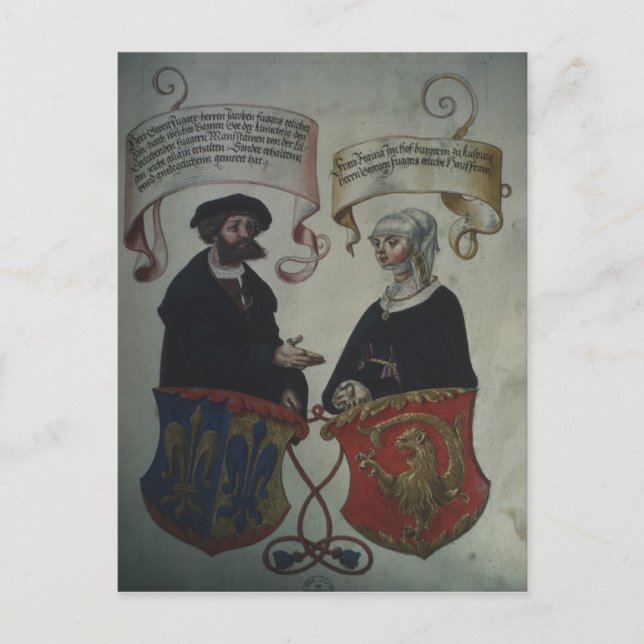 Georg Fugger his wife Regina Imhoff, 'Geheim Postcard (Front)