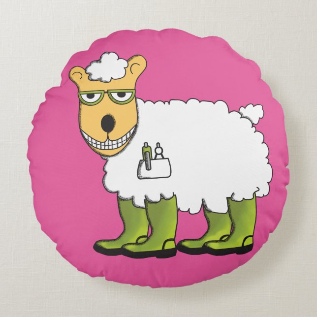 George and Ginny Round Cushion (Front)