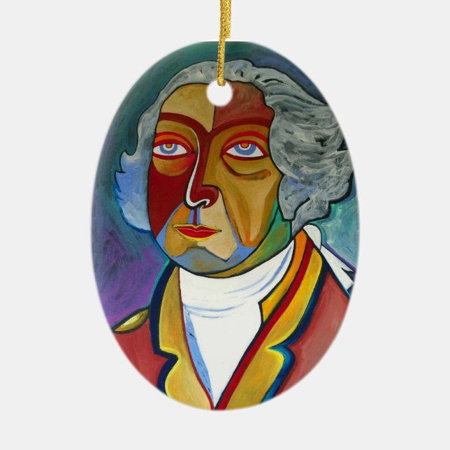 George and Martha Washington Ceramic Tree Decoration (Front)