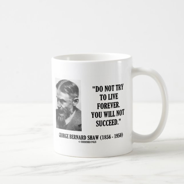 George B. Shaw Do Not Live Forever Not Succeed Coffee Mug (Right)