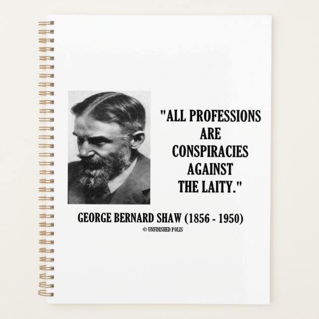 George B. Shaw Professions Conspiracies Laity Planner (Front)