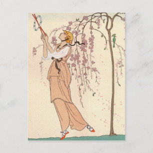 George Barbier Afterplay Dress Postcard