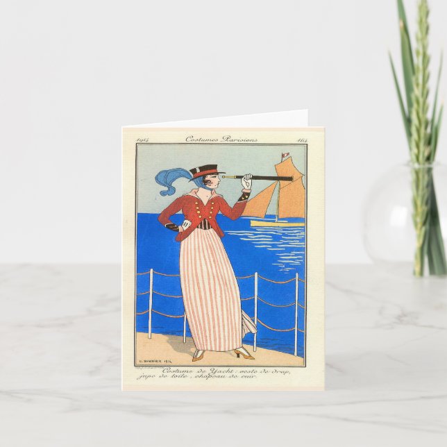 George Barbier  Art Deco   Blank Note Card (Front)