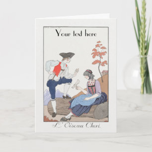 George Barbier Art Deco fashion Thank You Card