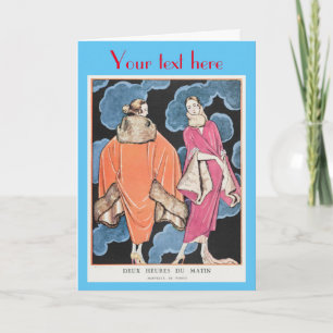 George Barbier Art Deco fashion Thank You Card