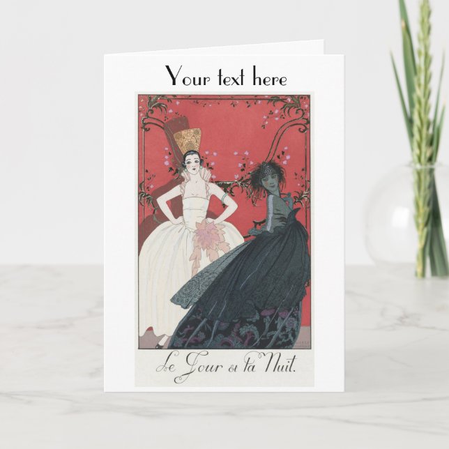 George Barbier Art Deco fashion Thank You Card (Front)