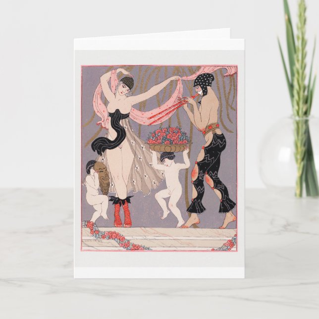 George Barbier, Art Deco Thank You Card (Front)