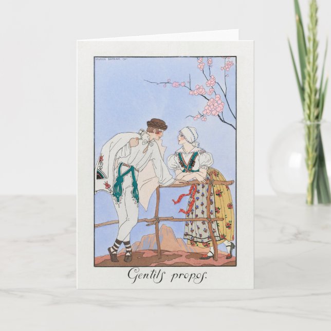 George Barbier, Art Deco Thank You Card (Front)