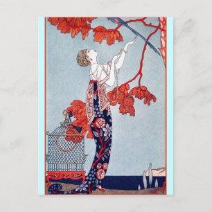 George Barbier "L'Oiseau Volage" 1914 Postcard