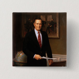 George Bush 15 Cm Square Badge
