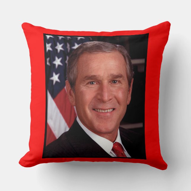 George Bush 43rd US American President Photo Cushion (Front)