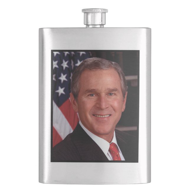 George Bush 43rd US American President Photo Hip Flask (Front)