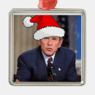 George Bush/Christmas Metal Tree Decoration