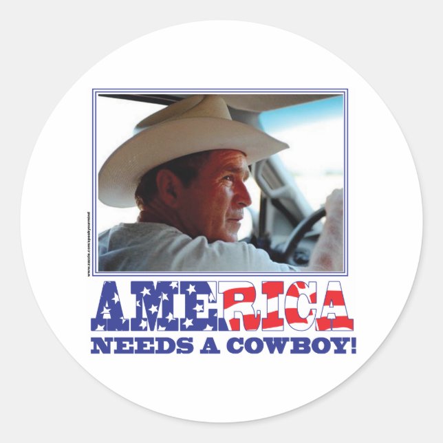 George Bush Classic Round Sticker (Front)