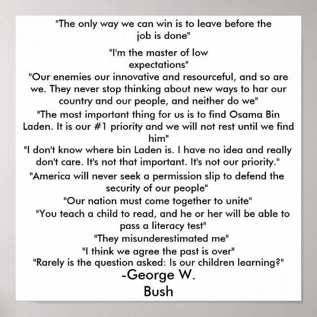 George Bush quotes poster (Front)