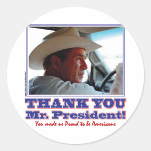 George Bush/Thank you! Classic Round Sticker