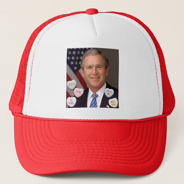 George Bush Valentine's Day Trucker Hat (Front)
