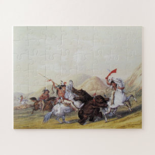 George Catlin Attacking the Grizzly Bear 1844 Jigsaw Puzzle