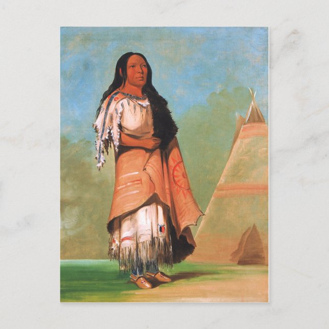 George Catlin, Blackfoot Indian Woman Postcard (Front)
