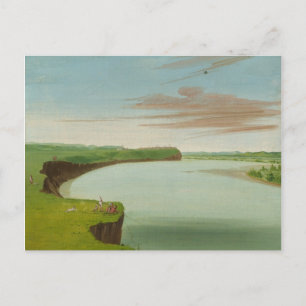 George Catlin - Distant View of the Mandan Village Postcard