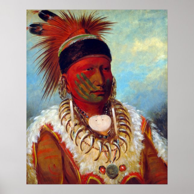 George Catlin The White Cloud, Head Chief Poster (Front)