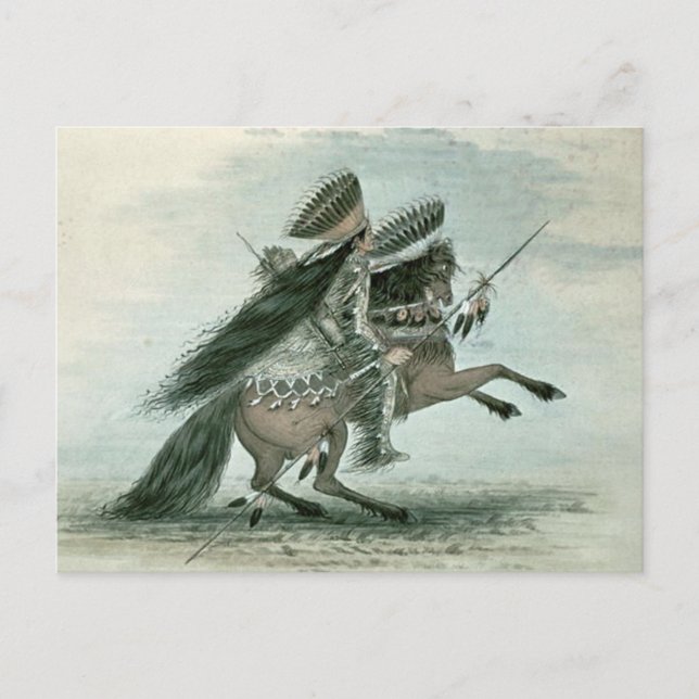 George Catlin - Warrior Postcard (Front)