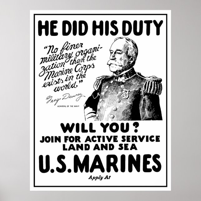 George Dewey US Marines Poster (Front)