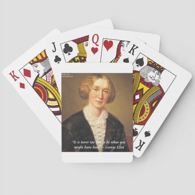 George Eliot "Never Too Late" Quote Playing Cards (Back)
