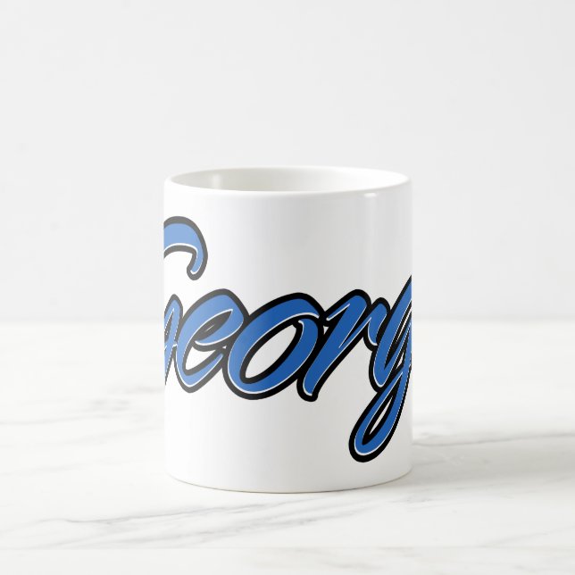 George First Name Blue Tasse Kaffeetasse Coffee Mug (Center)