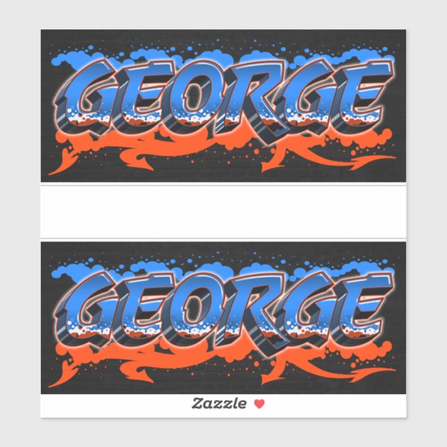 George First Name Graffiti Sticker (Sheet)