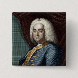 George Frederic Handel, engraved by Thomson 15 Cm Square Badge
