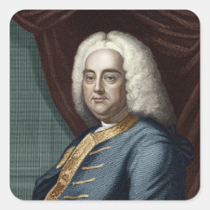 George Frederic Handel, engraved by Thomson Square Sticker