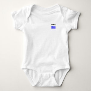 George Greek Name with Greek Flag Design Baby Bodysuit