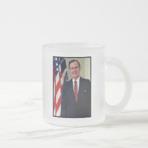 George H. Bush Frosted Glass Coffee Mug