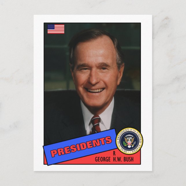 George H.W. Bush Baseball Card (Front)