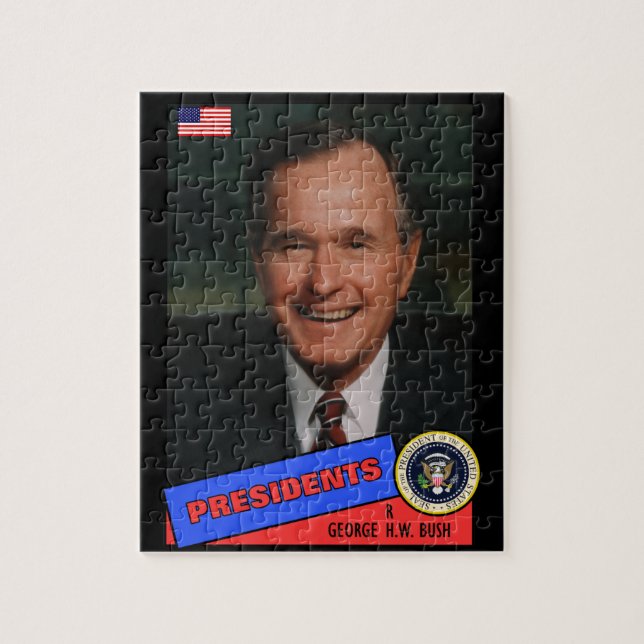 George H.W. Bush Baseball Card Jigsaw Puzzle (Vertical)