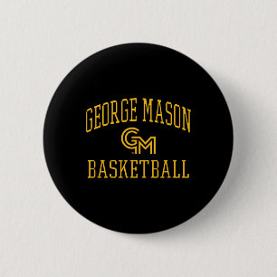 George Mason Patriots Sketll Screen Green  6 Cm Round Badge