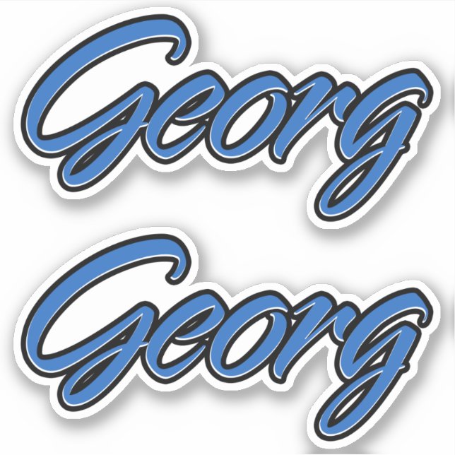 George Name blue stickers sticker set (Front)