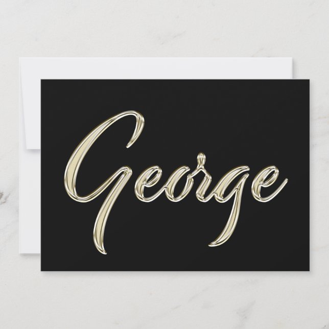 George Name white gold Handwriting Card (Front)