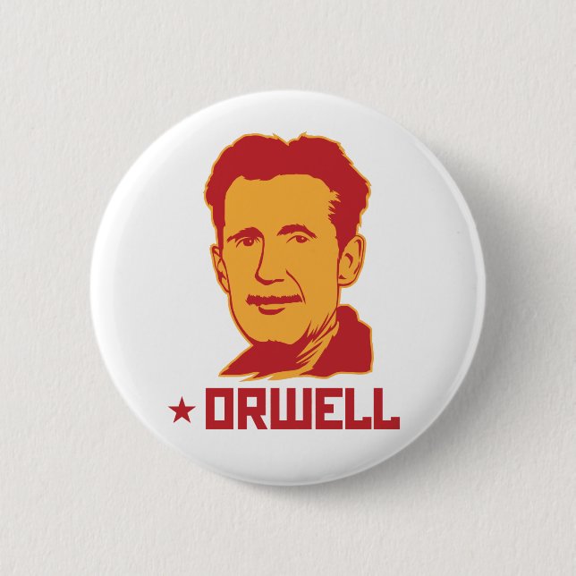 George Orwell Portrait Button (Front)